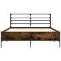 Estructura cama madera ingeniería metal roble ahumado 140x200cm de vidaXL, Camas y somieres - Ref: Foro24-3280044, Precio: 13...