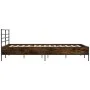 Estructura cama madera ingeniería metal roble ahumado 140x200cm de vidaXL, Camas y somieres - Ref: Foro24-3280044, Precio: 13...