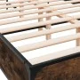 Estructura cama madera ingeniería metal roble ahumado 140x200cm de vidaXL, Camas y somieres - Ref: Foro24-3280044, Precio: 13...