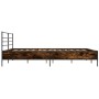 Estructura cama madera ingeniería metal roble ahumado 180x200cm de vidaXL, Camas y somieres - Ref: Foro24-3280059, Precio: 15...