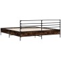 Estructura cama madera ingeniería metal roble ahumado 180x200cm de vidaXL, Camas y somieres - Ref: Foro24-3280059, Precio: 15...