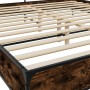 Estructura cama madera ingeniería metal roble ahumado 180x200cm de vidaXL, Camas y somieres - Ref: Foro24-3280059, Precio: 15...