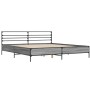 Estructura cama madera ingeniería metal gris Sonoma 200x200 cm de vidaXL, Camas y somieres - Ref: Foro24-3280065, Precio: 162...