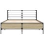 Estructura cama madera ingeniería metal roble Sonoma 140x190 cm de vidaXL, Camas y somieres - Ref: Foro24-3280078, Precio: 13...