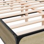 Estructura cama madera ingeniería metal roble Sonoma 140x190 cm de vidaXL, Camas y somieres - Ref: Foro24-3280078, Precio: 13...