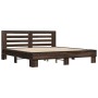 Estructura cama madera ingeniería metal marrón roble 200x200 cm de vidaXL, Camas y somieres - Ref: Foro24-3280086, Precio: 16...