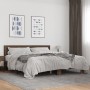Estructura cama madera ingeniería metal marrón roble 200x200 cm de vidaXL, Camas y somieres - Ref: Foro24-3280086, Precio: 16...