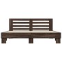 Estructura cama madera ingeniería metal marrón roble 200x200 cm de vidaXL, Camas y somieres - Ref: Foro24-3280086, Precio: 16...