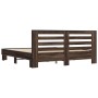 Estructura cama madera ingeniería metal marrón roble 200x200 cm de vidaXL, Camas y somieres - Ref: Foro24-3280086, Precio: 16...
