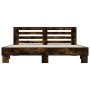 Estructura cama madera ingeniería metal roble ahumado 200x200cm de vidaXL, Camas y somieres - Ref: Foro24-3280084, Precio: 16...