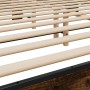 Estructura cama madera ingeniería metal roble ahumado 200x200cm de vidaXL, Camas y somieres - Ref: Foro24-3280084, Precio: 16...