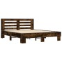 Estructura cama madera ingeniería metal roble ahumado 150x200cm de vidaXL, Camas y somieres - Ref: Foro24-3280099, Precio: 14...
