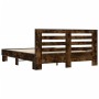 Estructura cama madera ingeniería metal roble ahumado 150x200cm de vidaXL, Camas y somieres - Ref: Foro24-3280099, Precio: 14...