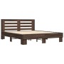 Estructura cama madera ingeniería metal marrón roble 150x200 cm de vidaXL, Camas y somieres - Ref: Foro24-3280101, Precio: 15...