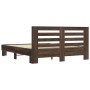 Estructura cama madera ingeniería metal marrón roble 150x200 cm de vidaXL, Camas y somieres - Ref: Foro24-3280101, Precio: 15...