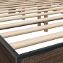 Estructura cama madera ingeniería metal marrón roble 150x200 cm de vidaXL, Camas y somieres - Ref: Foro24-3280101, Precio: 15...