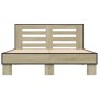 Estructura cama madera ingeniería metal roble Sonoma 140x200 cm de vidaXL, Camas y somieres - Ref: Foro24-3280103, Precio: 14...