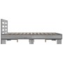 Estructura cama madera ingeniería metal gris Sonoma 120x190 cm de vidaXL, Camas y somieres - Ref: Foro24-3280120, Precio: 142...
