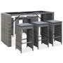 Mesa y sillas de bar jardín 7 pzas cojines ratán sintético gris de vidaXL, Conjuntos de jardín - Ref: Foro24-49561, Precio: 4...