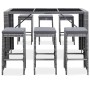 Mesa y sillas de bar jardín 7 pzas cojines ratán sintético gris de vidaXL, Conjuntos de jardín - Ref: Foro24-49561, Precio: 4...