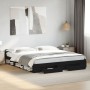 Estructura cama con cajones madera ingeniería negra 180x200 cm de vidaXL, Camas y somieres - Ref: Foro24-3280728, Precio: 200...