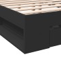 Estructura cama con cajones madera ingeniería negra 180x200 cm de vidaXL, Camas y somieres - Ref: Foro24-3280728, Precio: 200...