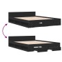 Estructura cama con cajones madera ingeniería negra 150x200 cm de vidaXL, Camas y somieres - Ref: Foro24-3280742, Precio: 166...