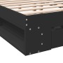 Estructura cama con cajones madera ingeniería negra 150x200 cm de vidaXL, Camas y somieres - Ref: Foro24-3280742, Precio: 166...