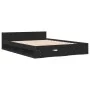 Black engineered wood bed with drawers 140x200 cm by vidaXL, Beds and slatted bases - Ref: Foro24-3280749, Price: 192,57 €, D...