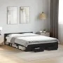 Black engineered wood bed with drawers 140x200 cm by vidaXL, Beds and slatted bases - Ref: Foro24-3280749, Price: 192,57 €, D...