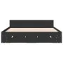 Black engineered wood bed with drawers 140x200 cm by vidaXL, Beds and slatted bases - Ref: Foro24-3280749, Price: 192,57 €, D...