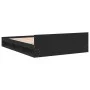 Black engineered wood bed with drawers 140x200 cm by vidaXL, Beds and slatted bases - Ref: Foro24-3280749, Price: 192,57 €, D...