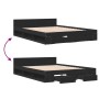 Cama con cajones madera de ingeniería negro 140x200 cm de vidaXL, Camas y somieres - Ref: Foro24-3280749, Precio: 206,69 €, D...