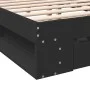 Black engineered wood bed with drawers 140x200 cm by vidaXL, Beds and slatted bases - Ref: Foro24-3280749, Price: 192,57 €, D...
