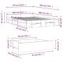 Black engineered wood bed with drawers 140x200 cm by vidaXL, Beds and slatted bases - Ref: Foro24-3280749, Price: 192,57 €, D...