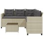 Sofá jardín forma de L con mesa y cojines ratán PE gris claro de vidaXL, Conjuntos de jardín - Ref: Foro24-369044, Precio: 29...