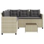 Sofá jardín forma de L con mesa y cojines ratán PE gris claro de vidaXL, Conjuntos de jardín - Ref: Foro24-369044, Precio: 29...