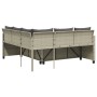 Sofá jardín forma de L con mesa y cojines ratán PE gris claro de vidaXL, Conjuntos de jardín - Ref: Foro24-369044, Precio: 29...