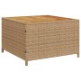 Sofá de jardín en forma de L con mesa y cojines ratán PE beige de vidaXL, Conjuntos de jardín - Ref: Foro24-369050, Precio: 2...