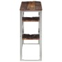 Mesa consola acero inoxidable madera maciza traviesa plateado de vidaXL, Mesas auxiliares - Ref: Foro24-350013, Precio: 95,42...