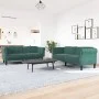 Dark green velvet 2-piece sofa set by vidaXL, Sofas - Ref: Foro24-3209221, Price: 517,83 €, Discount: %