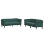 Juego de sofás 2 piezas terciopelo verde oscuro de vidaXL, Sofás - Ref: Foro24-3209221, Precio: 525,87 €, Descuento: %