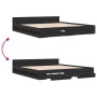 Estructura cama con cajones madera ingeniería negra 200x200 cm de vidaXL, Camas y somieres - Ref: Foro24-3280721, Precio: 185...