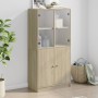 Aparador alto con puertas madera roble Sonoma 68x37x142 cm de vidaXL, Aparadores - Ref: Foro24-3295866, Precio: 136,39 €, Des...