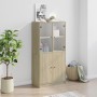Aparador alto con puertas madera roble Sonoma 68x37x142 cm de vidaXL, Aparadores - Ref: Foro24-3295866, Precio: 136,39 €, Des...