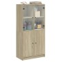 Aparador alto con puertas madera roble Sonoma 68x37x142 cm de vidaXL, Aparadores - Ref: Foro24-3295866, Precio: 136,39 €, Des...