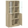Aparador alto con puertas madera roble Sonoma 68x37x142 cm de vidaXL, Aparadores - Ref: Foro24-3295866, Precio: 136,39 €, Des...
