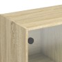 Aparador alto con puertas madera roble Sonoma 68x37x142 cm de vidaXL, Aparadores - Ref: Foro24-3295866, Precio: 136,39 €, Des...