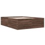 Estructura de cama madera de ingeniería marrón roble 120x190 cm de vidaXL, Camas y somieres - Ref: Foro24-3280957, Precio: 13...