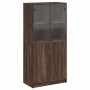 Aparador alto con puertas madera roble marrón 68x37x142 cm de vidaXL, Aparadores - Ref: Foro24-3295870, Precio: 127,72 €, Des...